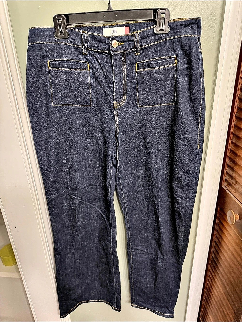 CAbi Jeans Straight Leg Blue Waist 14